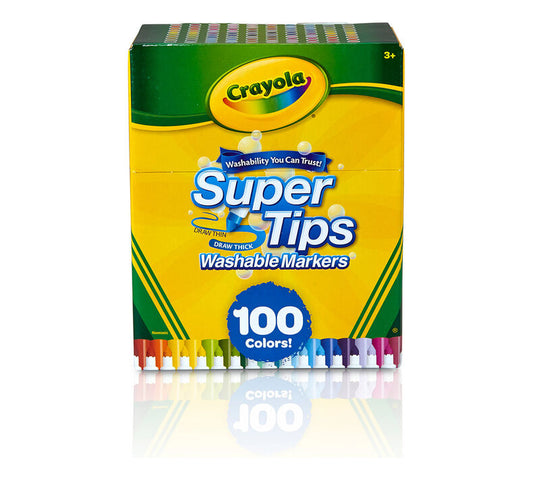 PLUMÓN DELGADO CRAYOLA LAVABLE SUPERTIPS X 100 UND