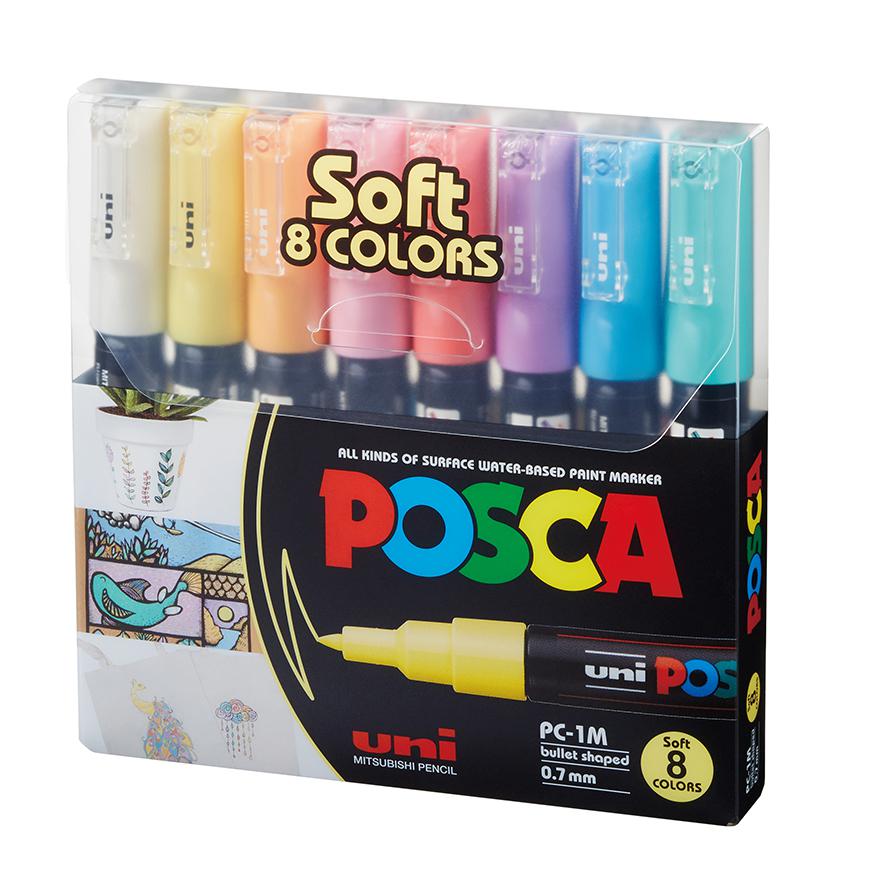 POSCA PC-1M SOFT COLOR X8